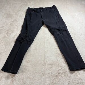 Spark Moto Biker Jeans Black Grunge Streetwear Denim Pants Fall Men’s 40x32